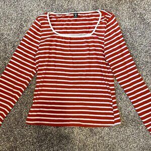 Shein Striped Top with Square Neckline